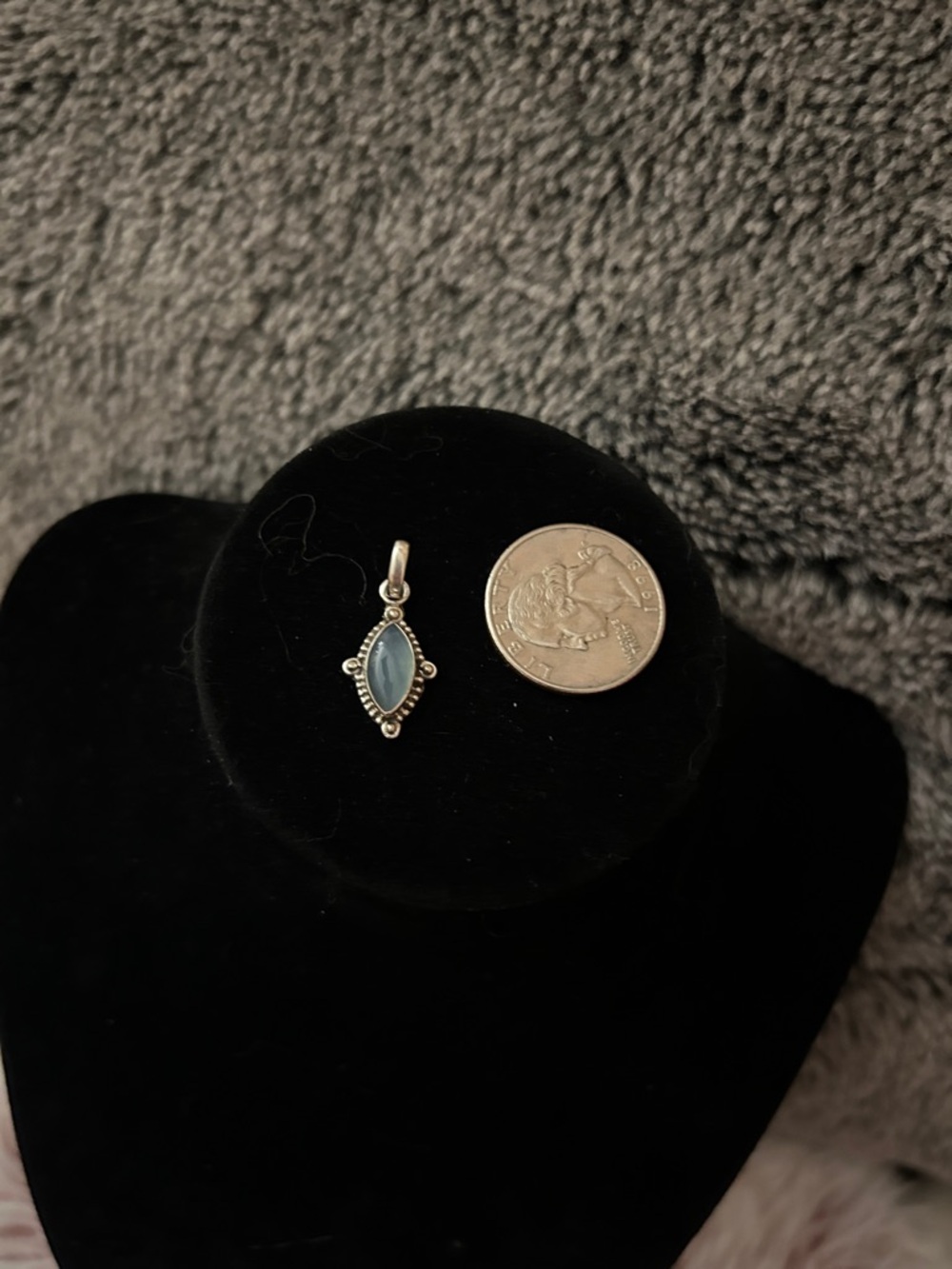 Vintage 925 Sterling Silver Marquise Drop Pendant